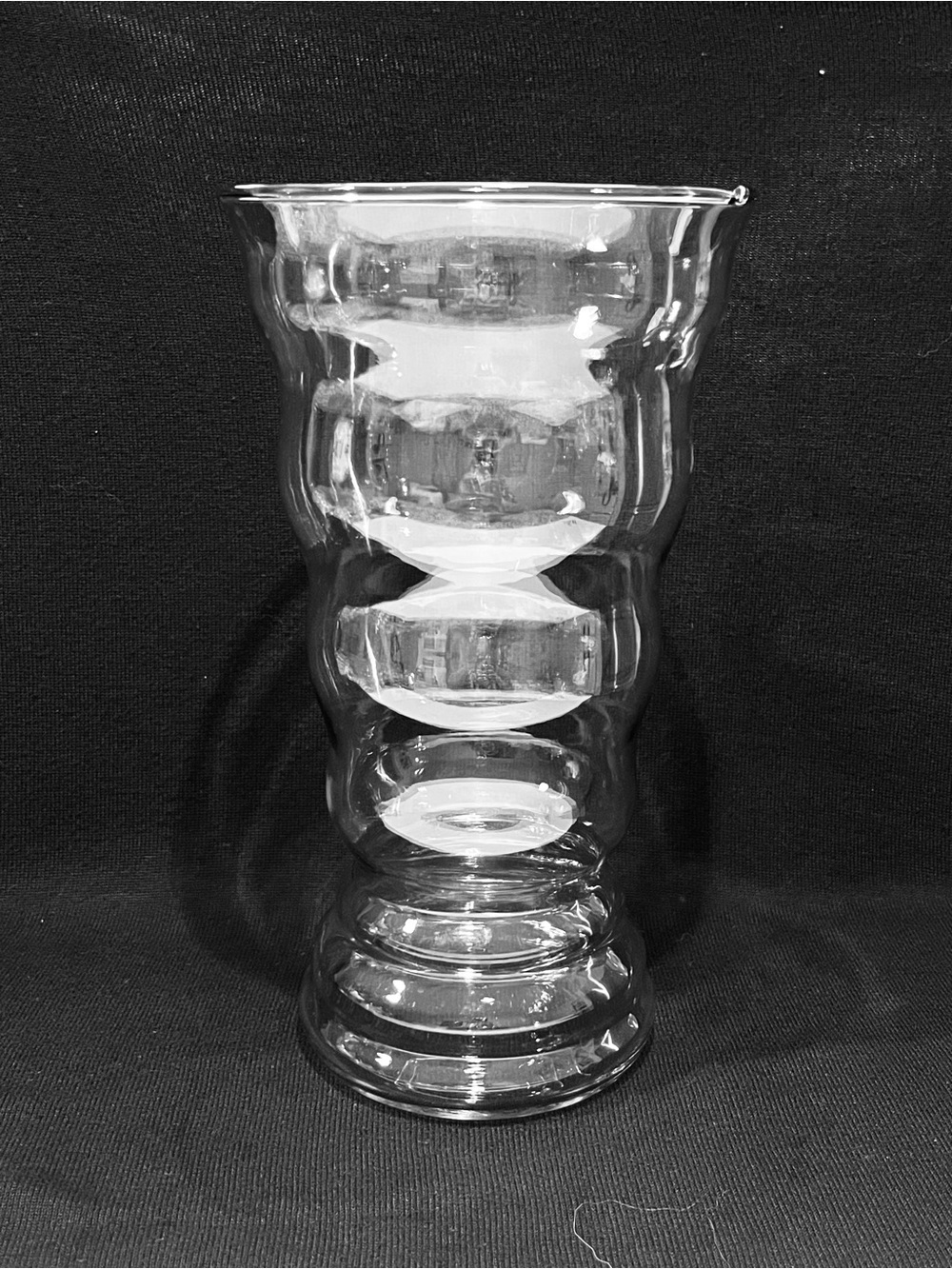 Vintage Swedish Hand Blown Art Glass Roman Wave Vase 10.5”